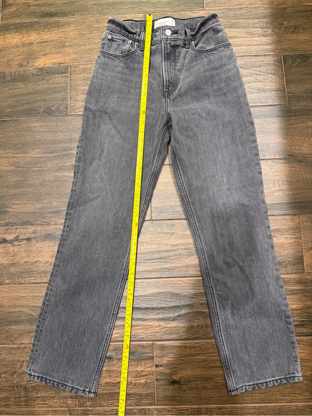 Abercrombie & Fitch ’90s Straight Ultra High Rise Jeans womens 25 Gray black y2k